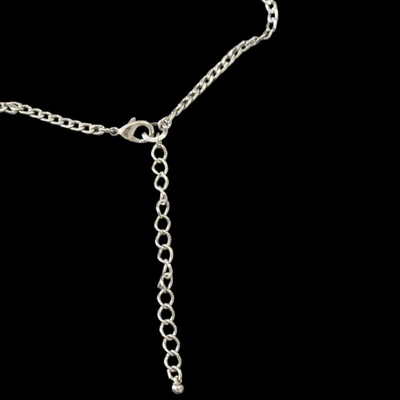 Multi Color Stones Faux Diamonds Gold Color Chain Fashion Necklace - Picture 12 of 12